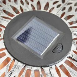 Luminaires Orientaux-hofstein lampe solaire Samoao LED Cuivre, Noir, Argenté, 1 lumière