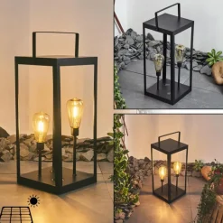 hofstein lampe solaire Sciolze LED Noir, Transparent, 2 lumières