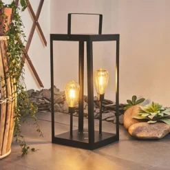 hofstein lampe solaire Sciolze LED Noir, Transparent, 2 lumières