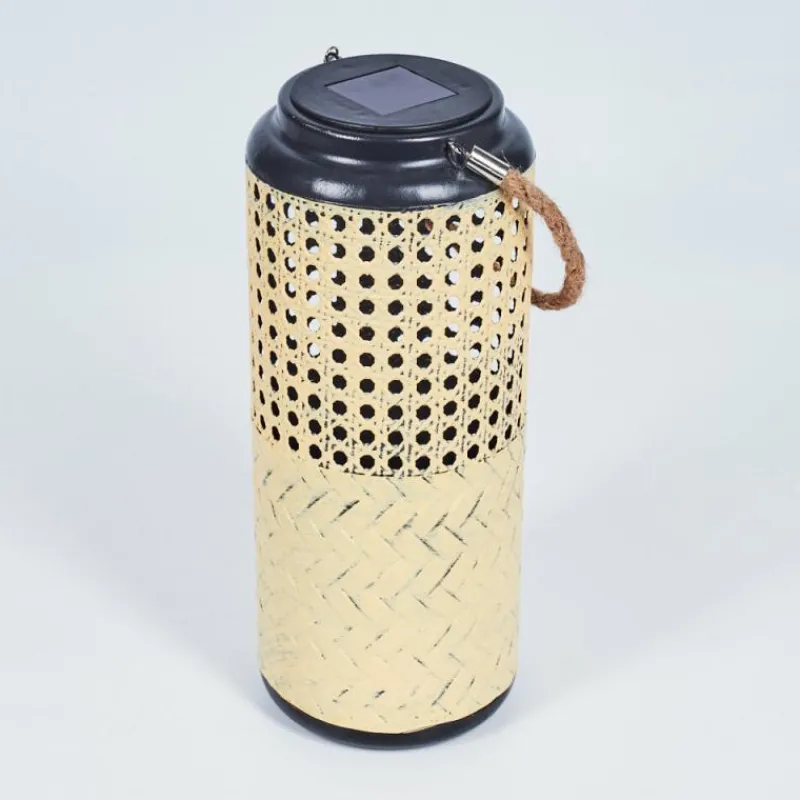 Style Boho-Chic-hofstein lampe solaire Sessivi LED Brun, Bois clair, Noir, 1 lumière