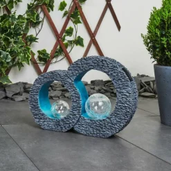 Luminaires Rustiques-hofstein lampe solaire Siviri LED Bleu, Gris, Transparent, 1 lumière