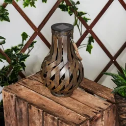 Lampes Vintages & Rétros-hofstein lampe solaire Soulé LED Brun, 1 lumière