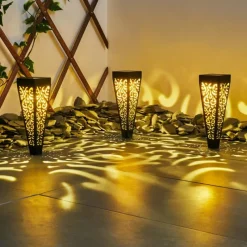 Luminaires Orientaux-hofstein lampe solaire Staranzano LED Jaune, Noir, 1 lumière