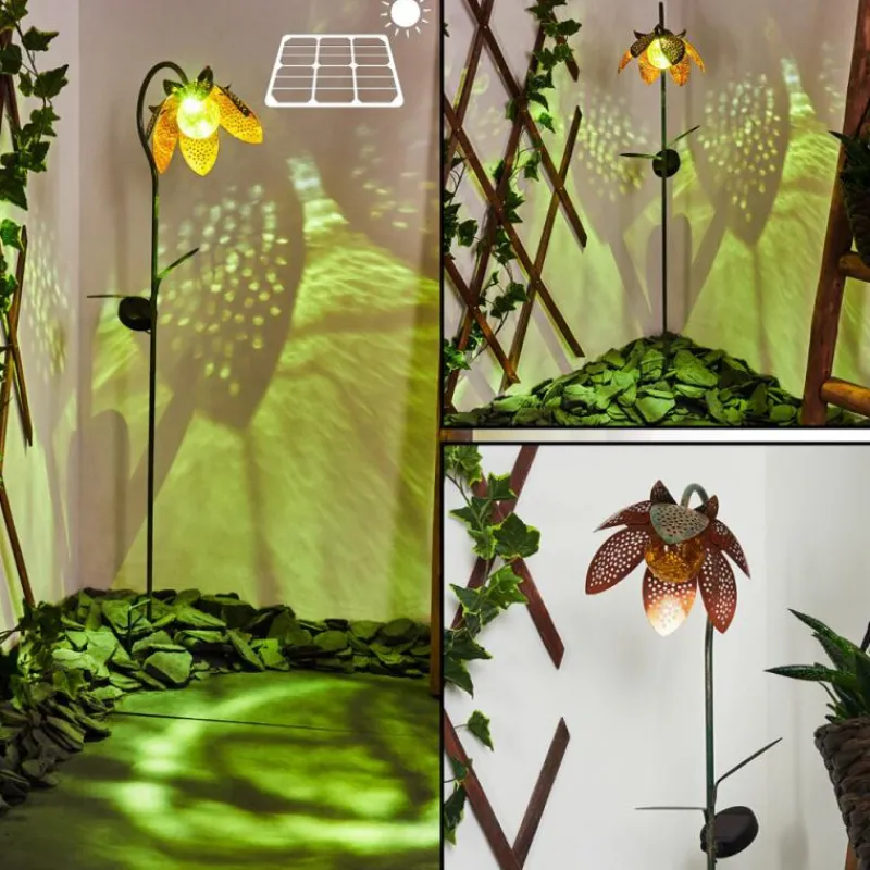 Luminaires Rustiques-hofstein lampe solaire Taft LED Ambre, Vert, Cuivre, 1 lumière