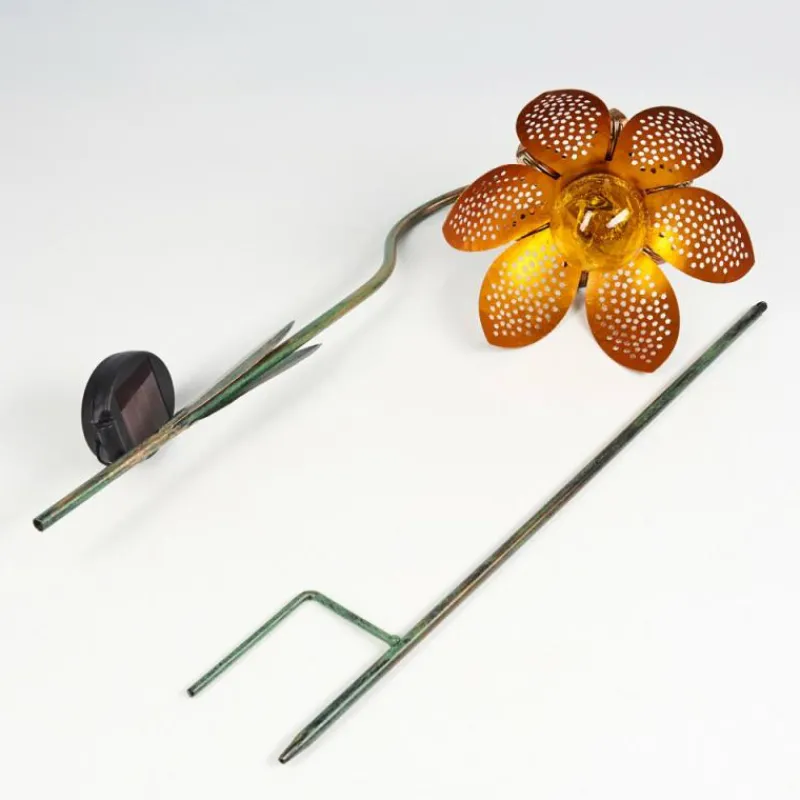 Luminaires Rustiques-hofstein lampe solaire Taft LED Ambre, Vert, Cuivre, 1 lumière