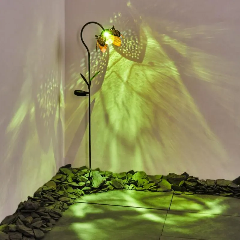 Luminaires Rustiques-hofstein lampe solaire Taft LED Ambre, Vert, Cuivre, 1 lumière