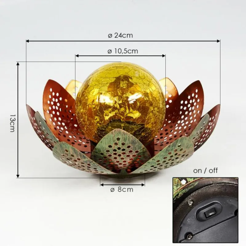 Luminaires Orientaux-hofstein lampe solaire Taft LED Vert, Cuivre, 1 lumière