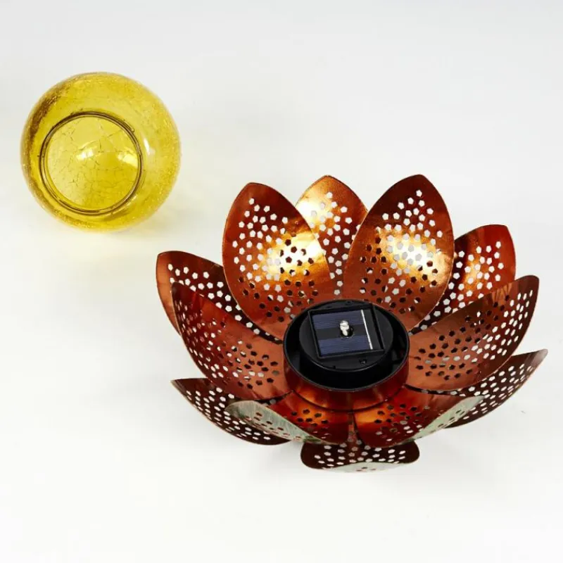 Luminaires Orientaux-hofstein lampe solaire Taft LED Vert, Cuivre, 1 lumière