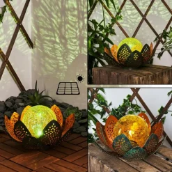 Luminaires Orientaux-hofstein lampe solaire Taft LED Vert, Cuivre, 1 lumière