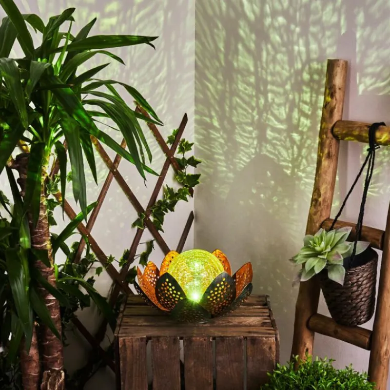 Luminaires Orientaux-hofstein lampe solaire Taft LED Vert, Cuivre, 1 lumière