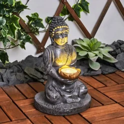 Luminaires Orientaux-hofstein lampe solaire Valfurva LED Gris, Cuivre, 1 lumière