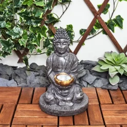 Luminaires Orientaux-hofstein lampe solaire Valfurva LED Gris, Cuivre, 1 lumière