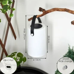 hofstein Lampe solaires Acebal LED Noir, Blanc, 1 lumière, Changeur de couleurs