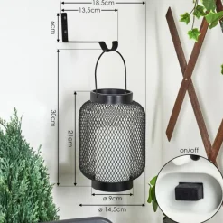 hofstein Lampe solaires Anjullan LED Noir, 1 lumière