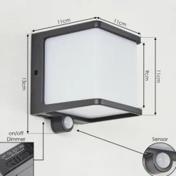 hofstein Lampe solaires Burseryd LED Anthracite, 1 lumière, Détecteur de mouvement