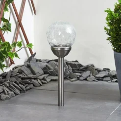 hofstein Lampe solaires Carbonia LED Nickel mat, 1 lumière