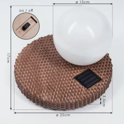 hofstein Lampe solaires Centrache LED Brun, 1 lumière