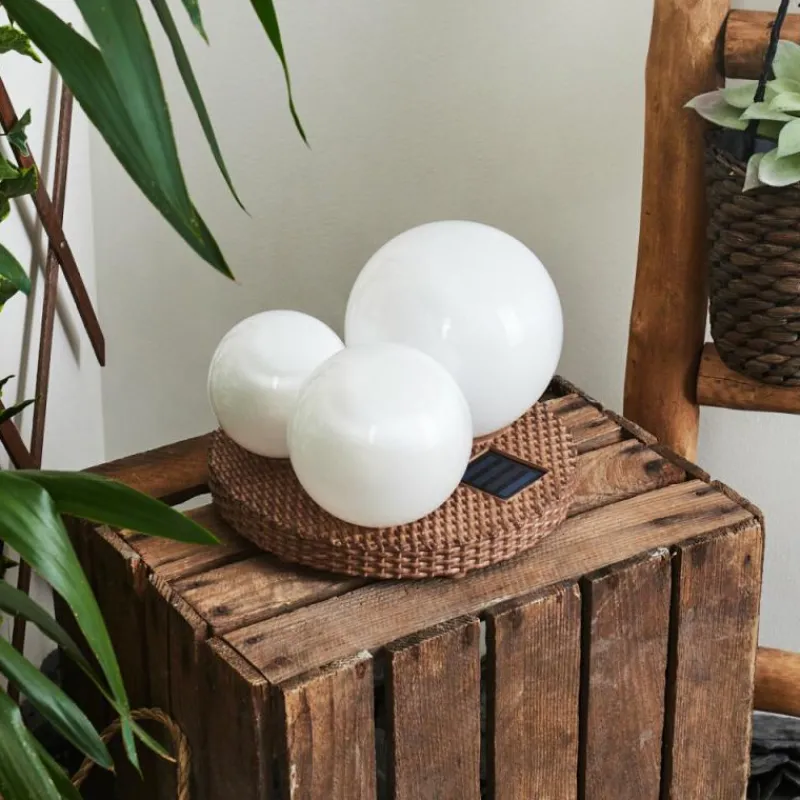 Lampes À Boules-hofstein Lampe solaires Centrache LED Brun, 3 lumières