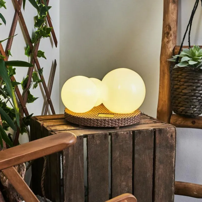 Lampes À Boules-hofstein Lampe solaires Centrache LED Brun, 3 lumières