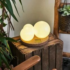 Lampes À Boules-hofstein Lampe solaires Centrache LED Brun, 3 lumières