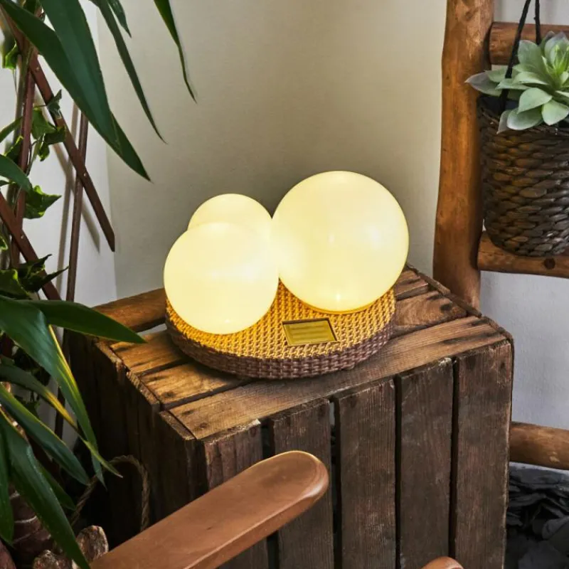 Lampes À Boules-hofstein Lampe solaires Centrache LED Brun, 3 lumières