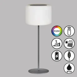 FHL easy Lampe solaires Pino LED Noir, 1 lumière, Télécommandes, Changeur de couleurs* Éclairage Led