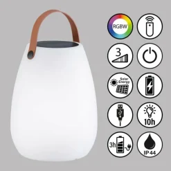 FHL easy Lampe solaires Ruby LED Blanc, 1 lumière, Télécommandes, Changeur de couleurs* Éclairage Led