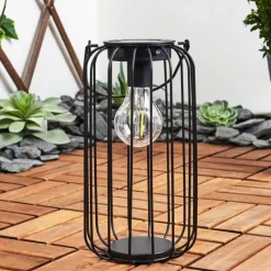 Style Boho-Chic-hofstein Lampe solaires Klovsta LED Noir, 1 lumière