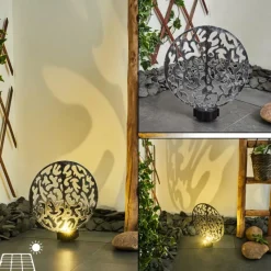 Luminaires Orientaux-hofstein Lampe solaires Kupa LED Noir, Argenté, 2 lumières