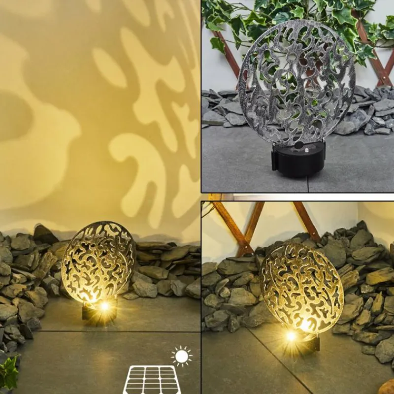 Luminaires Orientaux-hofstein Lampe solaires Kupa LED Noir, Argenté, 2 lumières