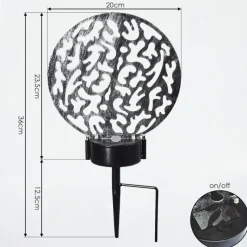 Luminaires Orientaux-hofstein Lampe solaires Kupa LED Noir, Argenté, 2 lumières