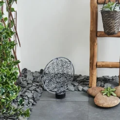 hofstein Lampe solaires Kupa LED Noir, Argenté, 2 lumières