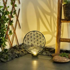 hofstein Lampe solaires Kupa LED Noir, Argenté, 2 lumières