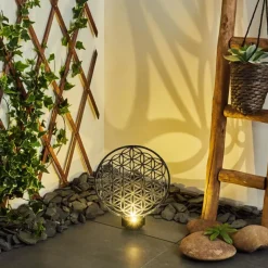 hofstein Lampe solaires Kupa LED Noir, Argenté, 2 lumières