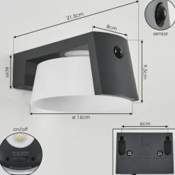 hofstein Lampe solaires Lafite LED Anthracite, 1 lumière, Détecteur de mouvement
