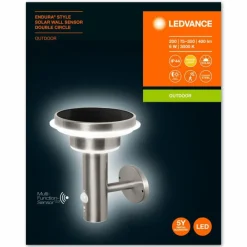 Luminaires Ledvance Lampe solaires LEDVANCE ENDURA® Acier inoxydable, 1 lumière, Détecteur de mouvement
