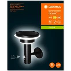 Luminaires Ledvance Lampe solaires LEDVANCE ENDURA® Noir, 1 lumière, Détecteur de mouvement