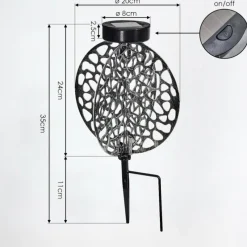 hofstein Lampe solaires Mesan LED Noir, Argenté, 1 lumière