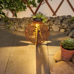 hofstein Lampe solaires Mesan LED Orange, Rouille, Noir, 1 lumière