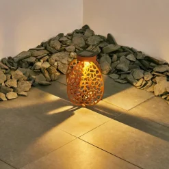 hofstein Lampe solaires Mesan LED Orange, Rouille, Noir, 1 lumière