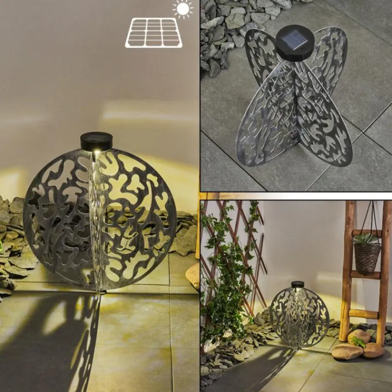 Luminaires Orientaux-hofstein Lampe solaires Mesan LED Noir, Argenté, 1 lumière