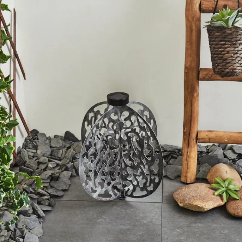 Luminaires Orientaux-hofstein Lampe solaires Mesan LED Noir, Argenté, 1 lumière