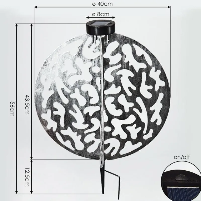 Luminaires Orientaux-hofstein Lampe solaires Mesan LED Noir, Argenté, 1 lumière