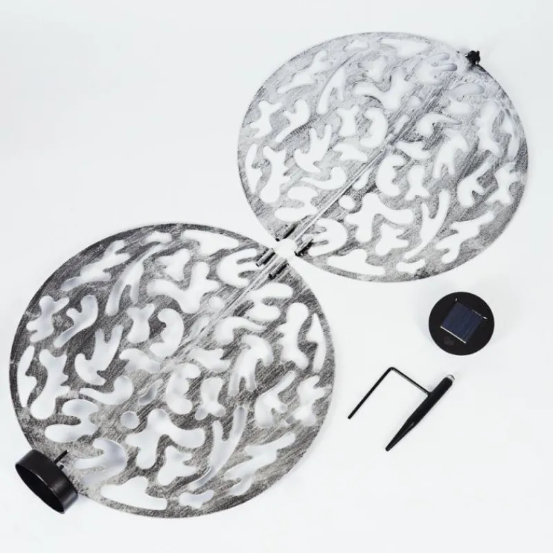 Luminaires Orientaux-hofstein Lampe solaires Mesan LED Noir, Argenté, 1 lumière