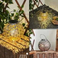 Luminaires Orientaux-hofstein Lampe solaires Moreland LED Cuivre, Noir, Argenté, 1 lumière