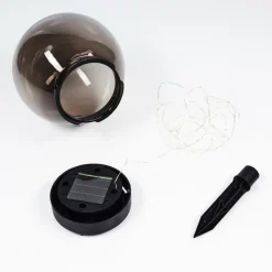 Suspension Verre Fumé-hofstein Lampe solaires Pollenca LED Noir, 20 lumières