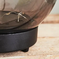 Suspension Verre Fumé-hofstein Lampe solaires Pollenca LED Noir, 20 lumières