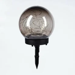 Suspension Verre Fumé-hofstein Lampe solaires Pollenca LED Noir, 20 lumières