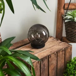 Suspension Verre Fumé-hofstein Lampe solaires Pollenca LED Noir, 20 lumières