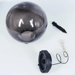 Suspension Verre Fumé-hofstein Lampe solaires Pollenca LED Noir, 40 lumières